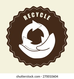 Recycke design over beige background vector illustration