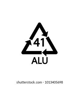 Recyclable aluminium. Vector illustration. Sign.