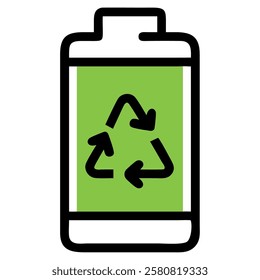 Recyclable battery green energy storage isolated illustration