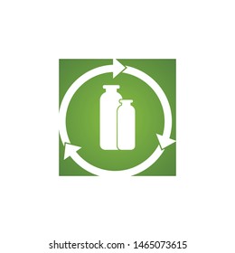 Recyclable bottle icon vector illustration