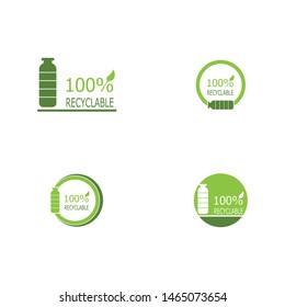 Recyclable bottle icon vector illustration