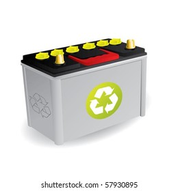 Recyclable car battery with sign svg