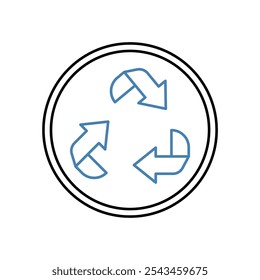 ícone de linha de conceito reciclável. Ilustração de elemento simples. design de símbolo de esboço de conceito reciclável.