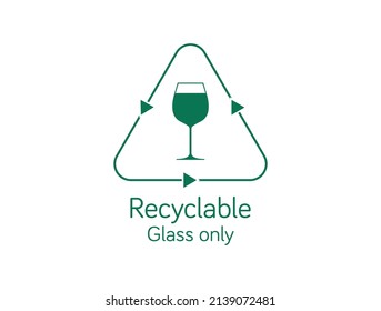 recyclable glass only icon vector illustration  