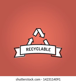 RECYCLABLE ICON AND ILLUSTRATION CONCEPT