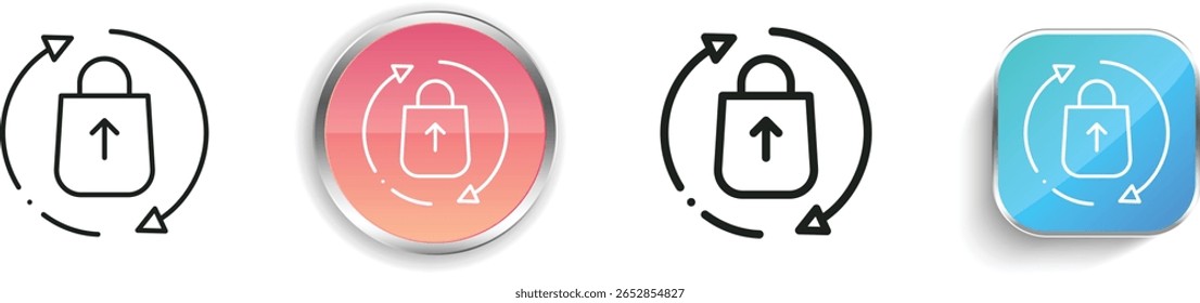 recyclable icon. Thin Linear, Regular and Button Style Design Isolated On White Background