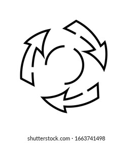 Recyclable line icon, concept sign, outline vector illustration, linear symbol.