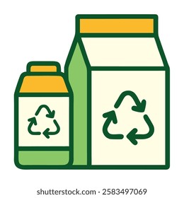 Recyclable packaging icons representing eco-friendly and sustainable products