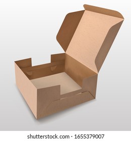 Caja de papel reciclable con una tapa abierta en fondo blanco
Para productos de caja de regalo, cajas de recarga, cajas verdes, cajas de alimentos
Archivo vectorial realista
