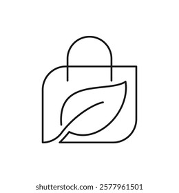 Recyclable plastic bag icon design isolated on white background. Vector illustration