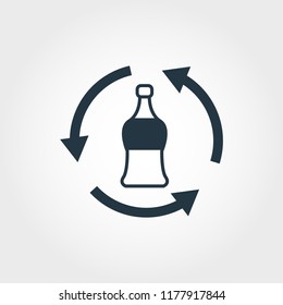 Recyclable Plastic icon. Monochrome style design from collection. UI. Pixel perfect simple pictogram recyclable plastic icon. Web design, apps, software, print usage.