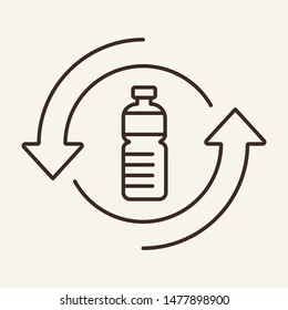 Recyclable plastic line icon. Bottle, recycling, environment. Eco technology concept. Vector illustration can be used for topics like environment security, ecology, business