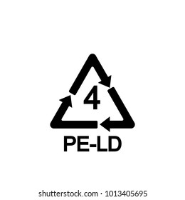 Recyclable plastic. Polyethylene. Vector illustration. Sign.