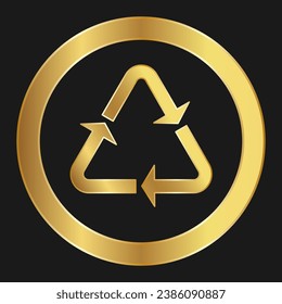 Recyclable plastic Simple gold icon on product packaging and box