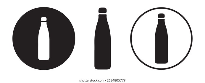 Recyclable plastic water bottle. Bottle icon. Vector illustration