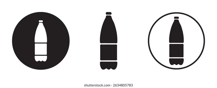 Wasserflasche aus wiederverwertbarem Kunststoff. Flaschensymbol Vektorgrafik