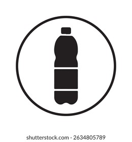 Botella de agua de plástico reciclable. Icono de botella. Ilustración vectorial