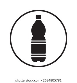 Recyclable plastic water bottle. Bottle icon. Vector illustration