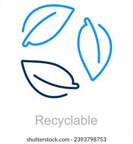 Recyclable and recycle icon concept