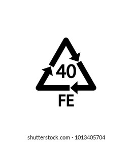 Recyclable Steel. Vector illustration. Sign.