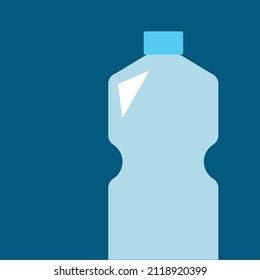 Recyclable trash, or rubbish flat objects like paper, plastic bottle, iron, and glass bottle on blue background. Suitable for recycle environmental app assets. Valuable inorganic objects. 