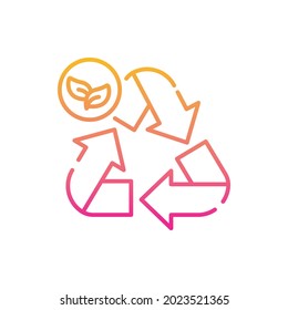 Recyclable vector gradient icon style illustration. EPS 10 file