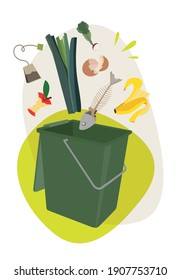 recyclable waste in a bucket