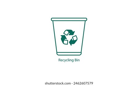 Icono de Vector de la papelera de gestión de residuos reciclables
