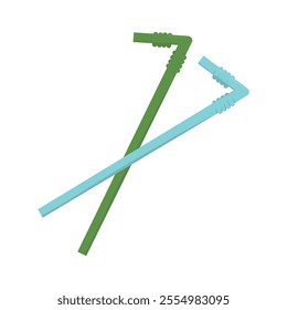 Recyclable Waste Vector - Plastic Straws
