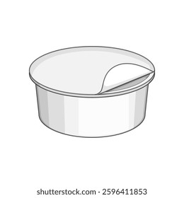 recyclable yogurt container cartoon. spoon seal, airtight brand, flavor organic recyclable yogurt container sign. isolated symbol vector illustration