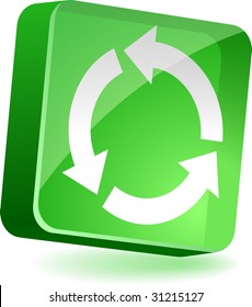 Recycle 3d icon. Vector illustration.