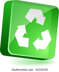 Recycle 3d icon. Vector illustration.