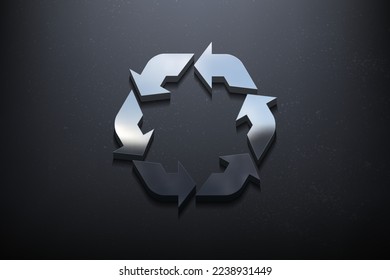 Diseño de logotipo 3D, logotipo de mordaza brillante con pared texturada. Vector realista