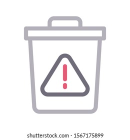 recycle alert vector  colour  line icon 