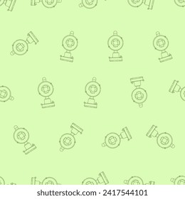 Recycle area symbol line art seamless pattern. Suitable for backgrounds, wallpapers, fabrics, textiles, wrapping papers, printed materials, and many more. Editable vector.