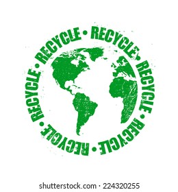Recycle around earth, vector illustration