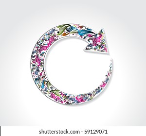 recycle arrow of 3d resource concept. vector illustration