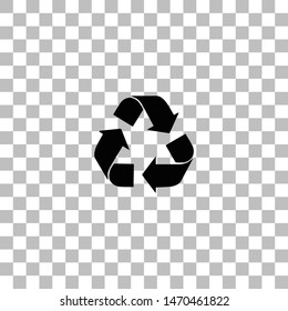 Recycle arrow. Black flat icon on a transparent background. Pictogram for your project