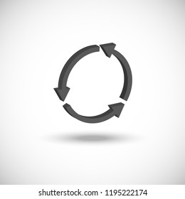 Recycle arrow. Flat simple modern isometric illustration pictogram 
