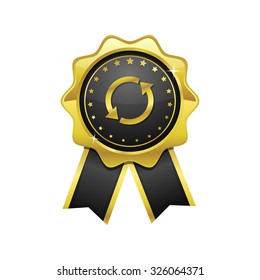Recycle Arrow golden Vector Icon Design