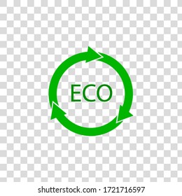 Recycle arrow green icon on white. design vector template