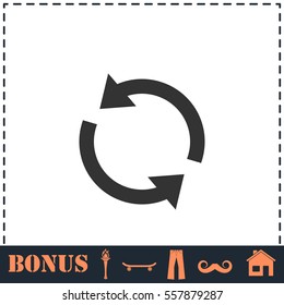 Recycle arrow icon flat. Simple vector symbol and bonus icon