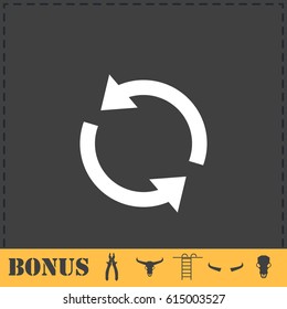 Recycle arrow icon flat. Simple vector symbol and bonus icon