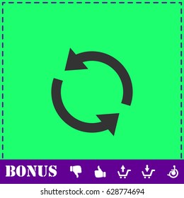 Recycle arrow icon flat. Simple vector symbol and bonus icon