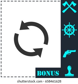 Recycle arrow icon flat. Simple vector symbol and bonus icon