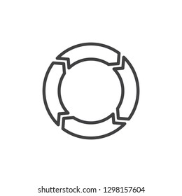 Recycle arrow line icon. linear style sign for mobile concept and web design. Recycling arrows outline vector icon. Symbol, logo illustration. Pixel perfect vector graphics