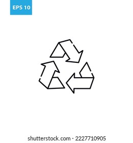 Icono de línea de flecha de reciclaje Ilustración vectorial
