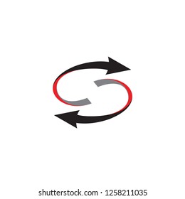 Recycle Arrow logo design, S logo letter design, 3D swirl