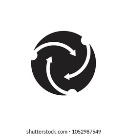 Recycle arrow logo design vector