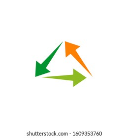 Recycle arrow logo icon design vector template